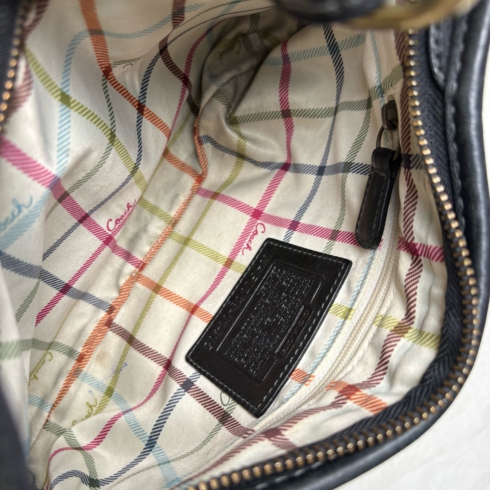 Coach 11415 Vintage Bleecker Bleeker Tattersall Leather Hobo Shoulder Bag Purse - Picture 6 of 12
